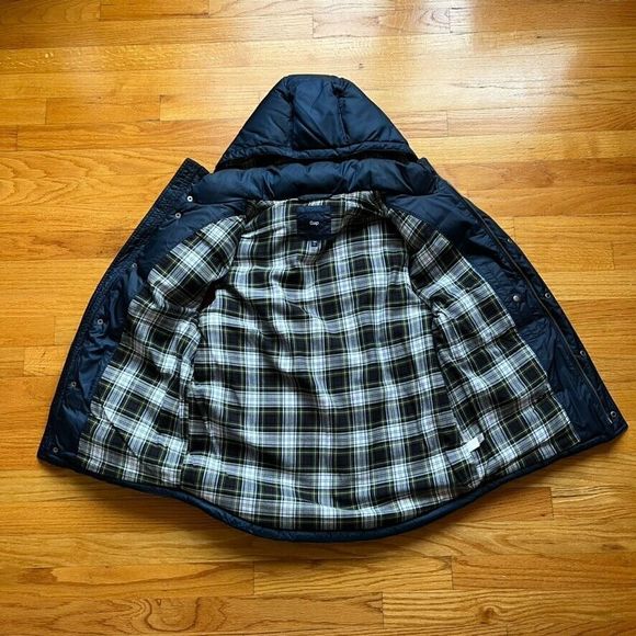 VTG GAP Nylon Puffer Hoodie Vest Vintage Not Down 80s 90s 00s North Face Nuptse - Picture 4 of 6